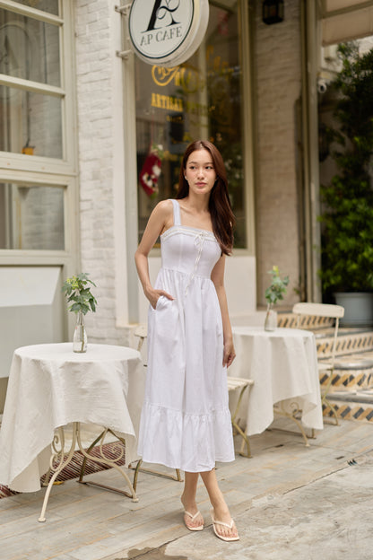 Edith Midi Dress (Ivory)