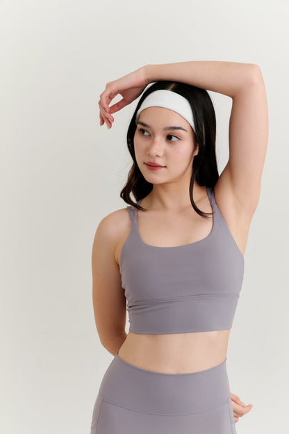 Glide Scoop Neck Longline Bra (Smoky Lilac)